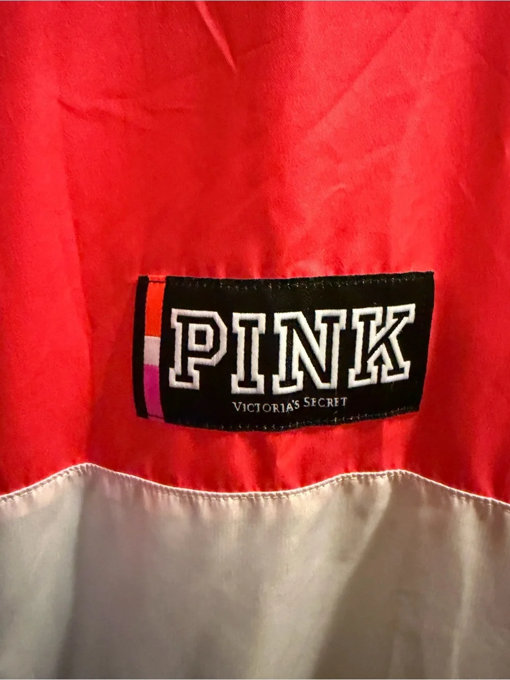 PINK Victorias Secret Windbreaker Bomber Jacket Pink White Black size M•L